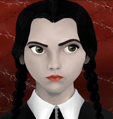 Wednesday Addams fan art I did a year ago. : r/AddamsFamily