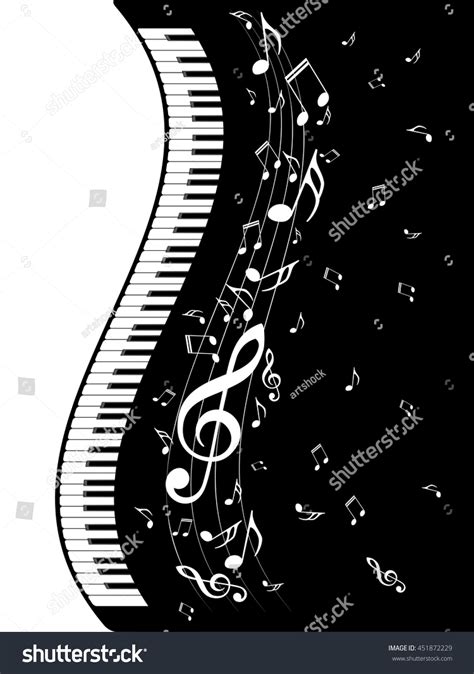 Abstract Illustration Piano Keys Musical Notes Stock Vector (Royalty ...