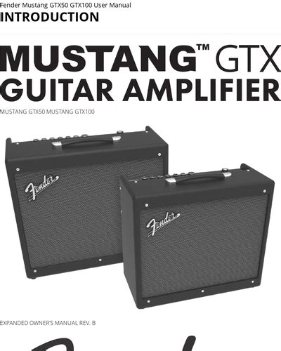 Fender Mustang GTX50 manual