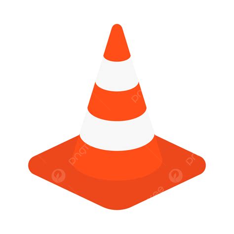 Traffic Cone In 3d Flat Style With Orange White Color, Traffic, Cone ...