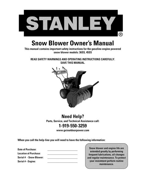 Snow Blower Owner`s Manual | Manualzz