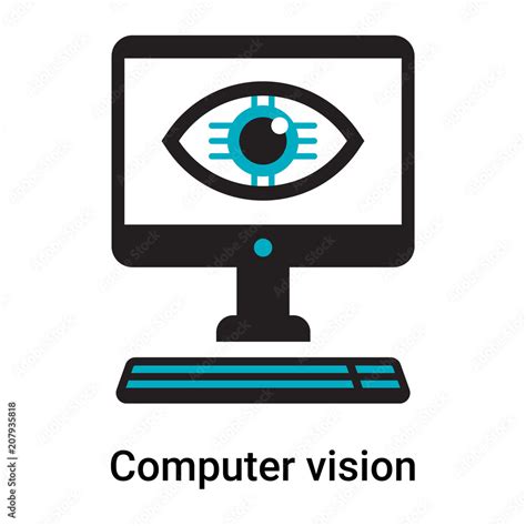 Computer vision icon vector sign and symbol isolated on white background, Computer vision logo ...