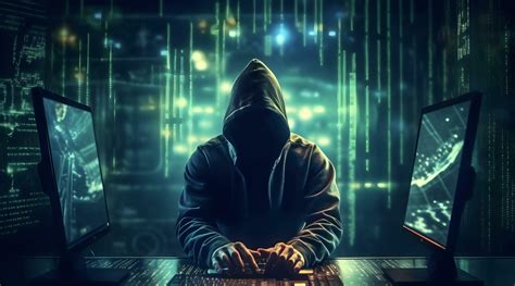 Hacker typing computer. Concept of cybercrime, cyberattack, dark web. AI generated 25481686 ...