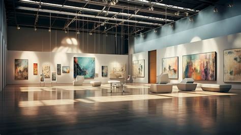 Premium AI Image | A Photo of a Stylish Art Exhibition Space