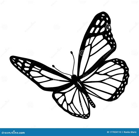 Butterfly Black and White Tribal Tattoo Cut Out Silhouette Stock Vector - Illustration of ...