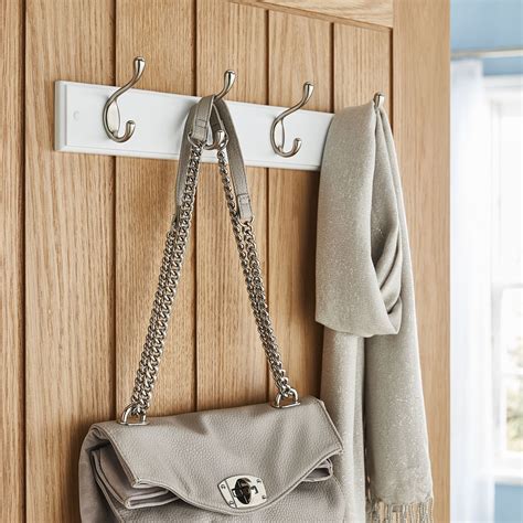 White Wooden 4 Hook Wall Door Hanger Screw On Coat Hat Storage Rack Holder 8800210427329 | eBay