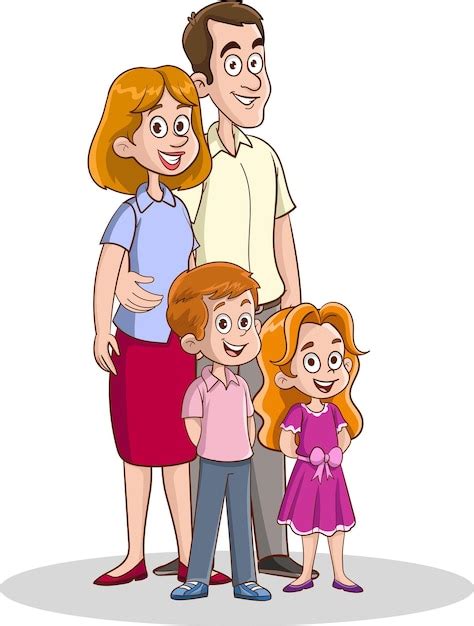 Premium Vector | A happy family. Father, mother, son and daughter together. Vector illustration ...