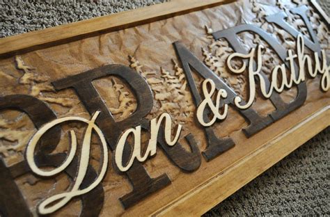 Personalized Family Name Signs CARVED Custom Wooden Sign Last