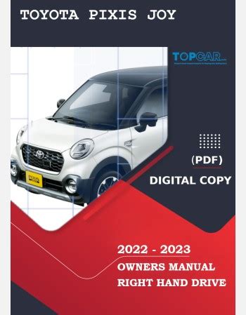 TOYOTA PIXIS JOY 2022-2023 OWNERS MANUAL IN ENGLISH