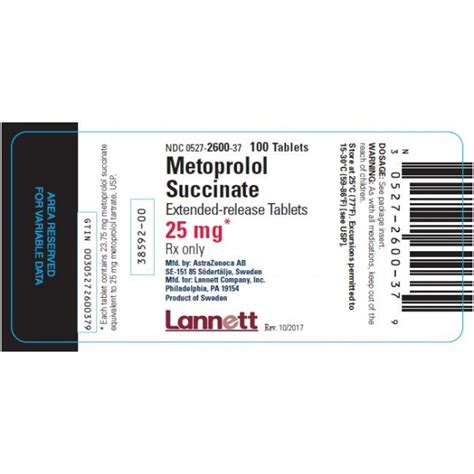 METOPROLOL SUCC ER 25MG - RX Products