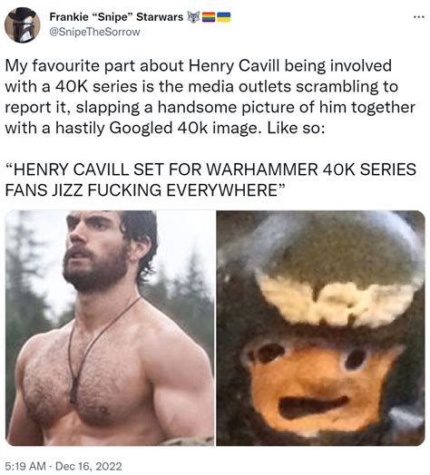 “HENRY CAVILL SET FOR WARHAMMER 40K SERIES FANS J--- F------ EVERYWHERE ...