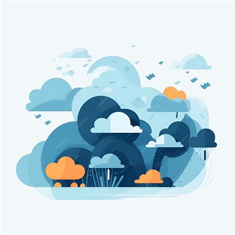 Premium PSD | Cloudy weather concept illustration Cartoon flat style ...