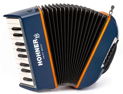 Hohner "XS Child" 21-Key Chromatic Accordion in Dark Blue & Orange Finish