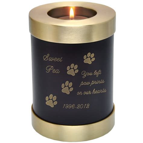 Pet Memorial Candle Holder Dog Urn- Espresso