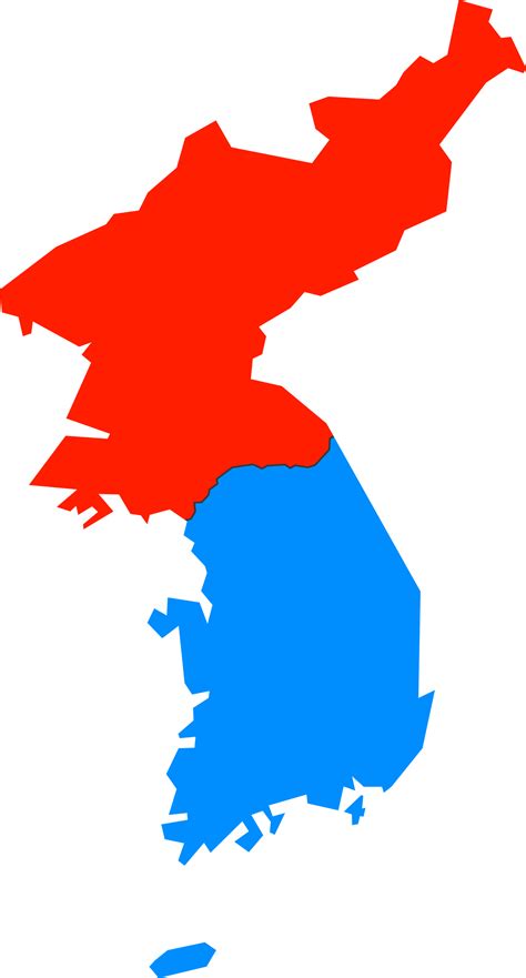 Clipart - North and South Korea Simple Map