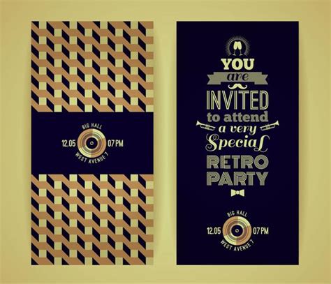 Invitation to retro party. Vintage retro geometric background. 298263 ...