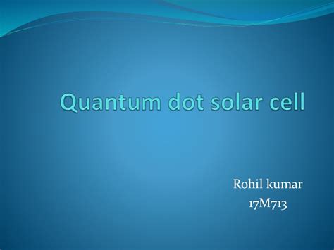 Quantum dot solar cell