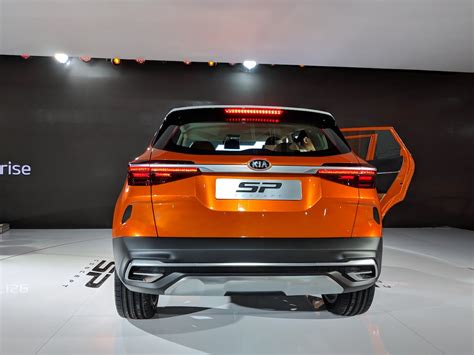 Kia SP Concept rear at Auto Expo 2018