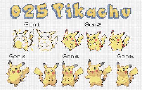 Pokemon Cross Stitch 025 Pikachu Gen 1-5 PDF Download - Etsy UK