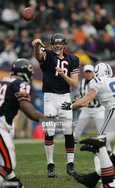 Quarterback Chad Hutchinson of the Chicago Bears passes against the Indianapolis Colts during ...