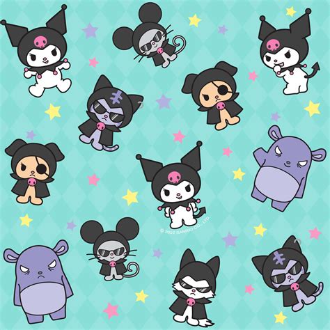 Download Stylish Kuromi Pattern Wallpaper Wallpaper | Wallpapers.com