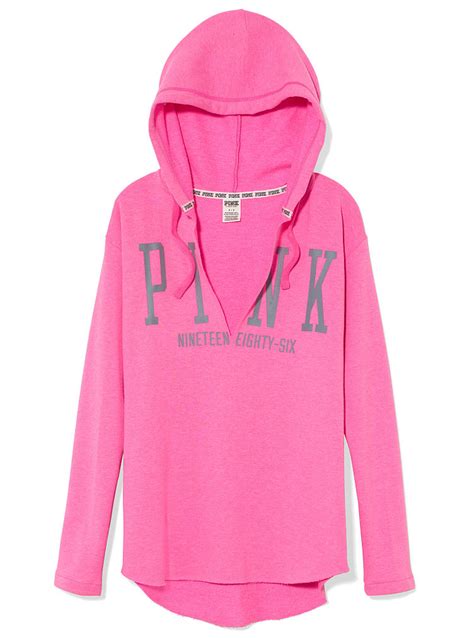 Victoria's Secret Tunic Hoodie in Pink (hot pink) | Lyst