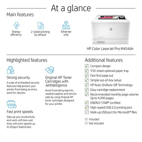 HP Color LaserJet Pro M454dn A4 Colour Laser Printer - W1Y44A