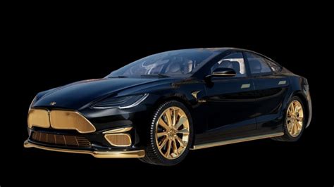 The world's most expensive Tesla is covered in gold - Autoblog