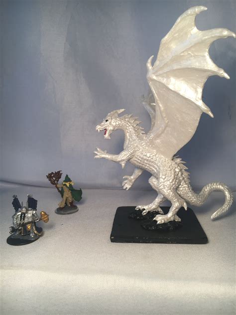 White Dragon Painted DnD Miniature/Adult White Dragon/Huge/DnD | Etsy