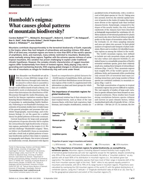 (PDF) Humboldt’s enigma: What causes global patterns of mountain ...