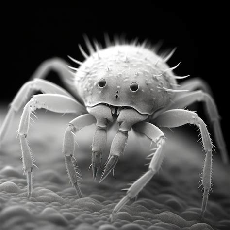 Premium AI Image | Magnified view of dust mites under a microscope