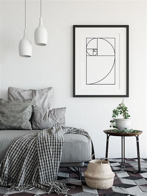 Golden Ratio Line Art Fibonacci Scandinavian Print - Etsy