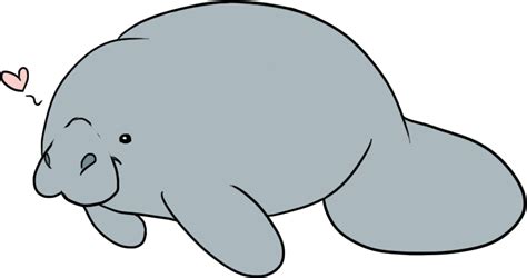 Manatee clipart black and white, Manatee black and white Transparent ...