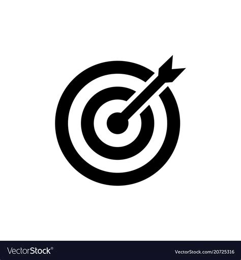 Target icon in flat style aim symbol Royalty Free Vector