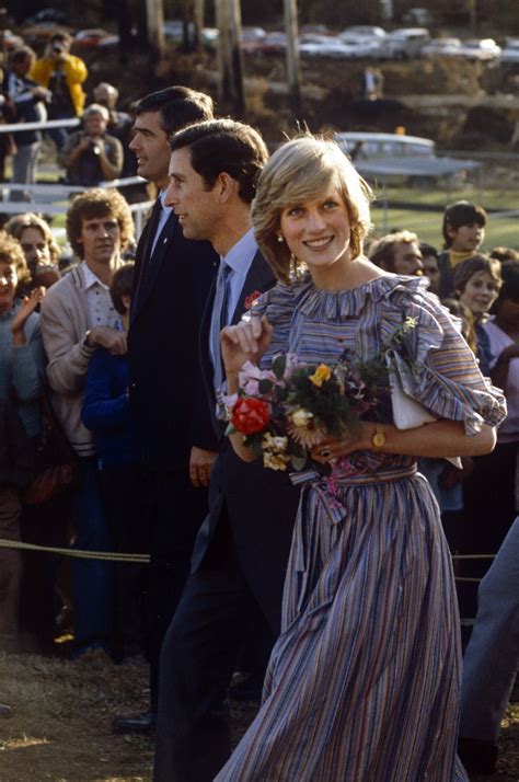 MARCH 25, 1983 Diana wore a striped dress while visiting victims of ...