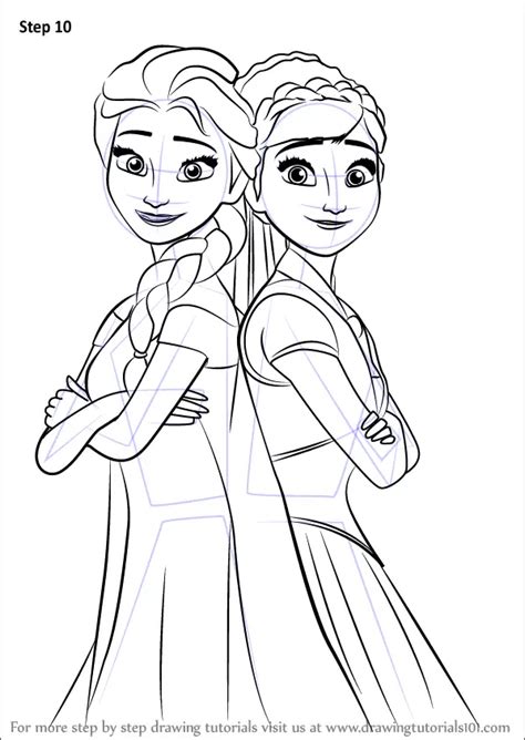 How to Draw Elsa and Anna from Frozen Fever (Frozen Fever) Step by Step ...