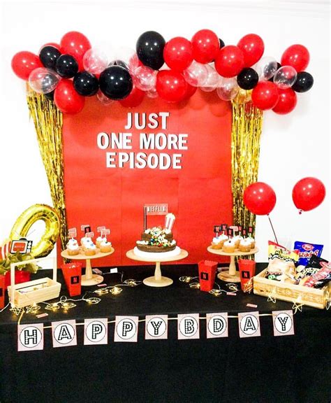 Netflix Birthday Party | Movie night birthday party, Birthday party for ...