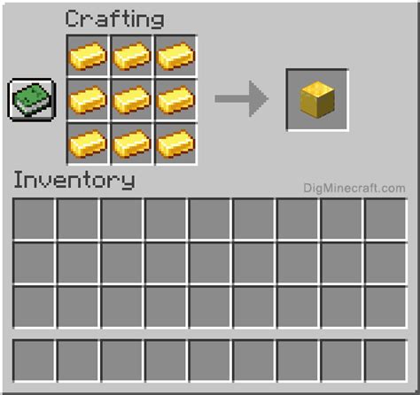 How to make a Block of Gold in Minecraft