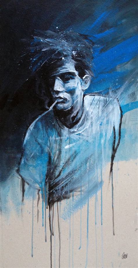 MAN SMOKING BLUES Painting by GRAFFMATT Artist | Saatchi Art