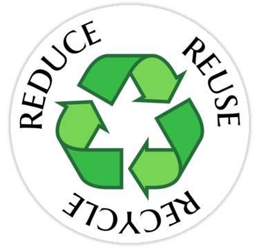 Reduce reuse recycle green recycling symbol sticker and tote bag Sticker by Mhea | Recycle ...