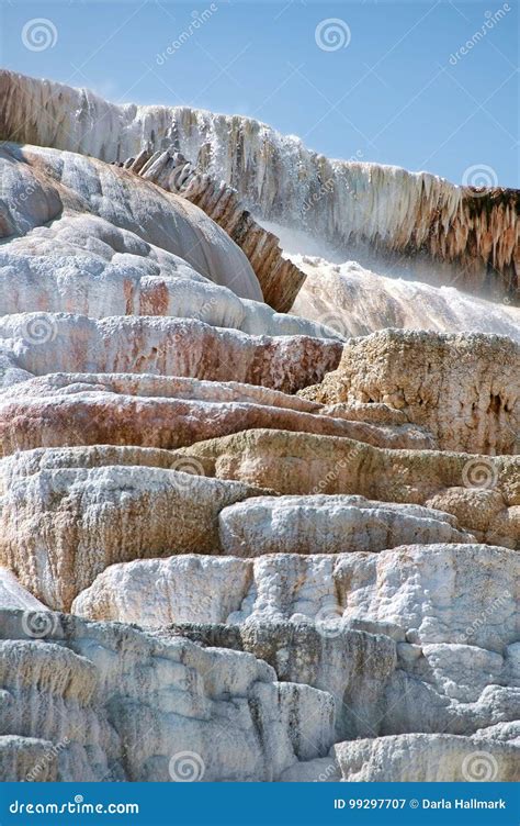 Detail of Mammoth Hot Springs Stock Image - Image of travertine, natural: 99297707