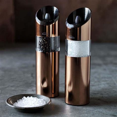 Trudeau Graviti Electric Salt & Pepper Mills, Copper | Williams Sonoma AU