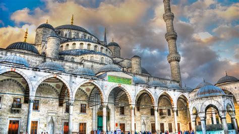 Sultan Ahmed Mosque, Mosques, Istanbul, Turkey, Islamic architecture, Clouds, Old building ...