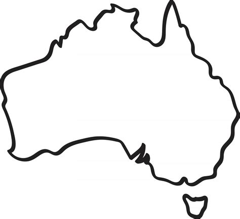 outline Australia map on white background. 2929462 Vector Art at Vecteezy