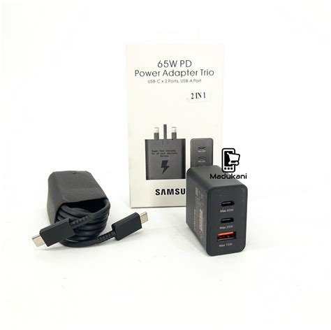 Original Samsung 65W Power Adapter Trio Super Fast Charger with Type-C ...