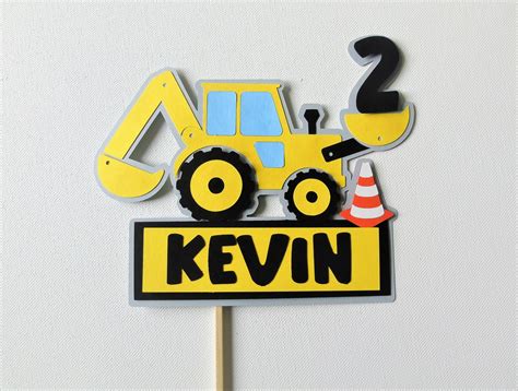 Excavator Construction Cake Topper Personalized Cake Topper - Etsy