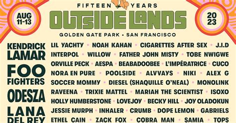 Outside Lands 2023 lineup: Foo Fighters, the 1975, Lana Del Rey