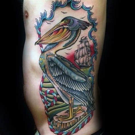 50 Pelican Tattoos For Men - Water Bird Design Ideas