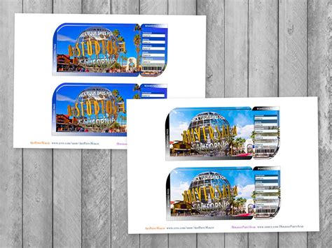 Universal Studios California Trip Ticket Editable File | Etsy