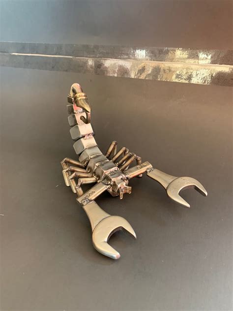 A Handmade Metal Scorpion Sculpture made from Various Types of Scrap ...